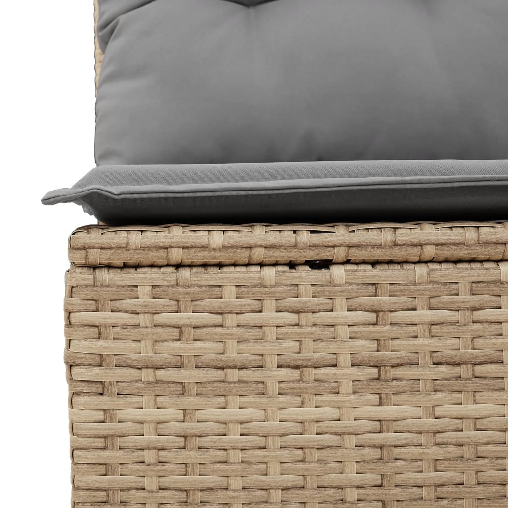 Set Divano Da Giardino 9 Pz Con Cuscini Beige In Polyrattan - Image 3