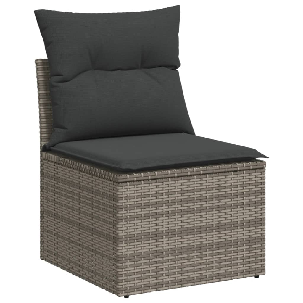Set Divano Da Giardino 10 Pz Con Cuscini Grigio In Polyrattan - Image 5