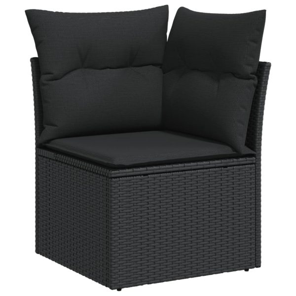 Set Divani Da Giardino 9 Pz Con Cuscini Nero In Polyrattan - Image 4