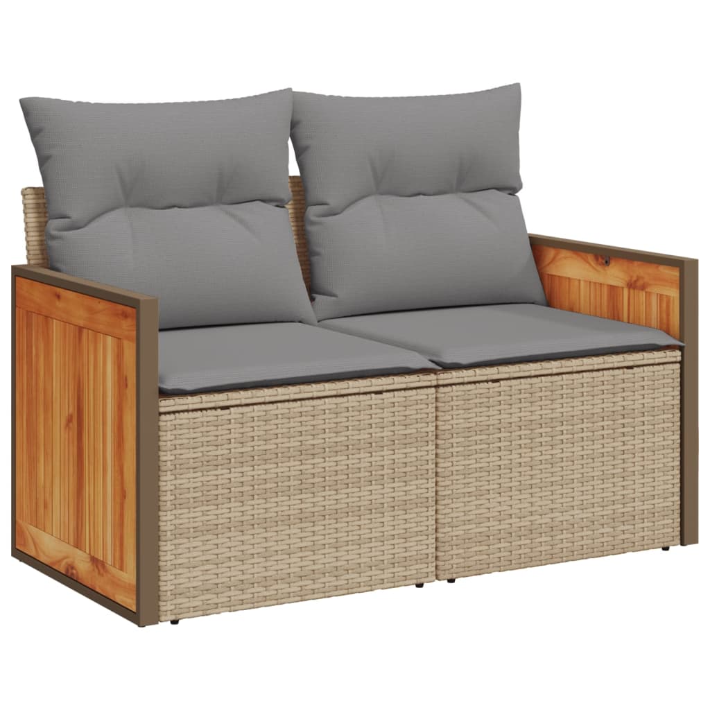 Set Divano Da Giardino 8 Pz Con Cuscini Beige In Polyrattan - Image 5