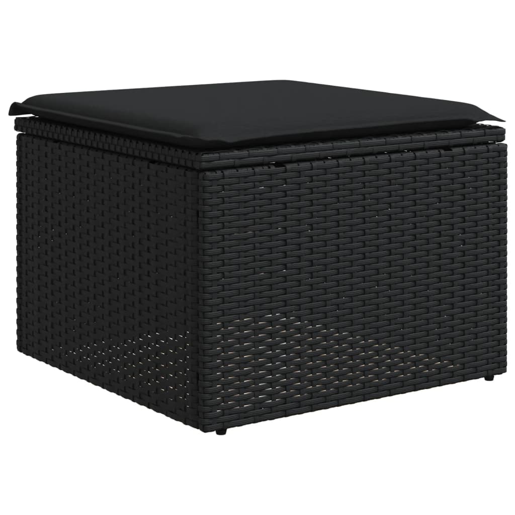 Set Divani Da Giardino Con Cuscini 7pz Nero Polyrattan - Image 5