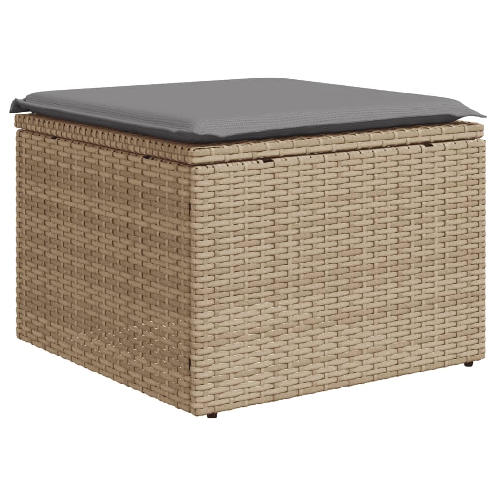 Set Divani Da Giardino 7 Pz Con Cuscini Beige In Polyrattan - Image 5