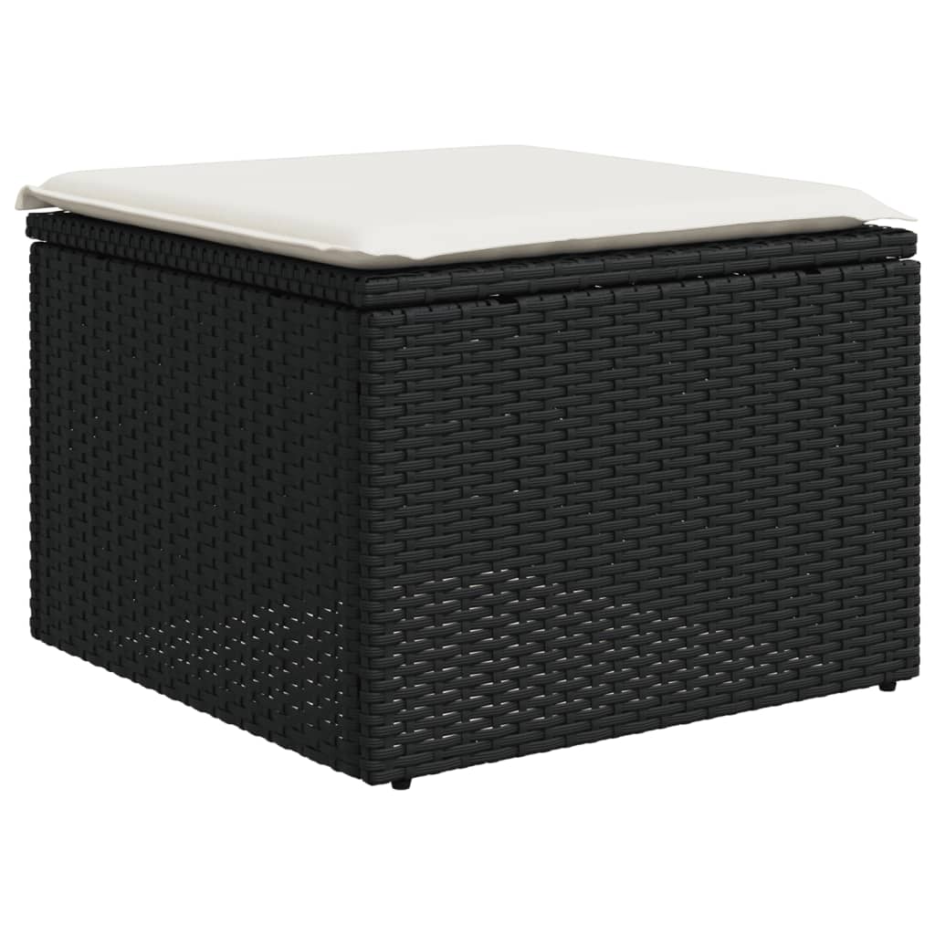 Set Divano Da Giardino 6 Pz Con Cuscini Nero In Polyrattan - Image 4