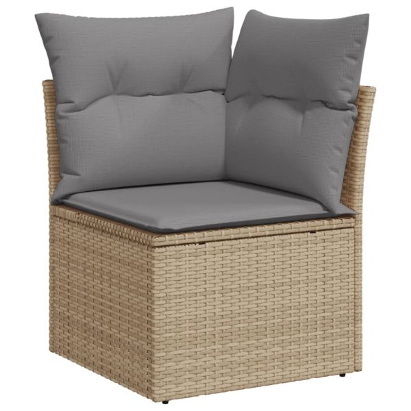 Set Divani Da Giardino 11 Pz Con Cuscini Beige In Polyrattan - Image 4