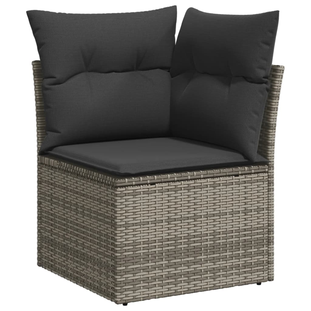 Set Divano Da Giardino 10 Pz Con Cuscini Grigio In Polyrattan - Image 4