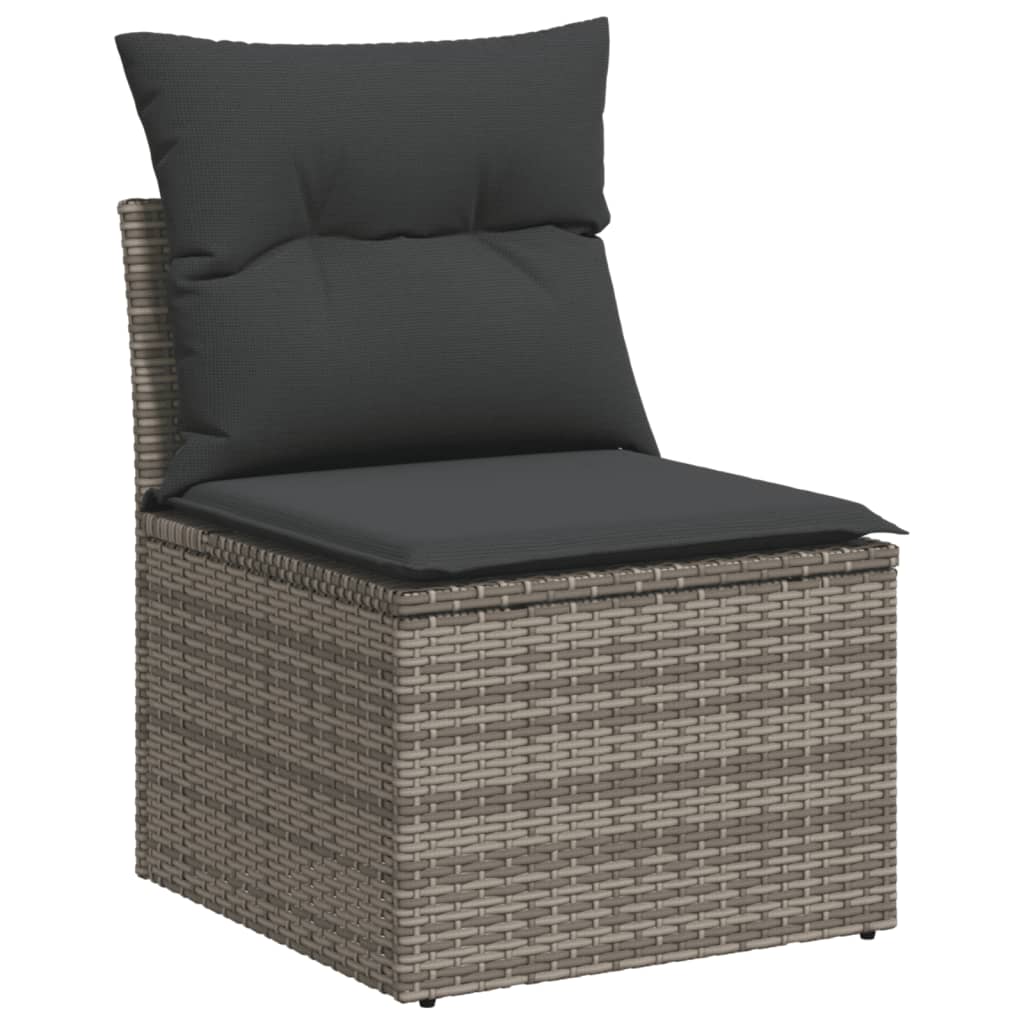 Set Divano Da Giardino 10 Pz Con Cuscini Grigio In Polyrattan - Image 5