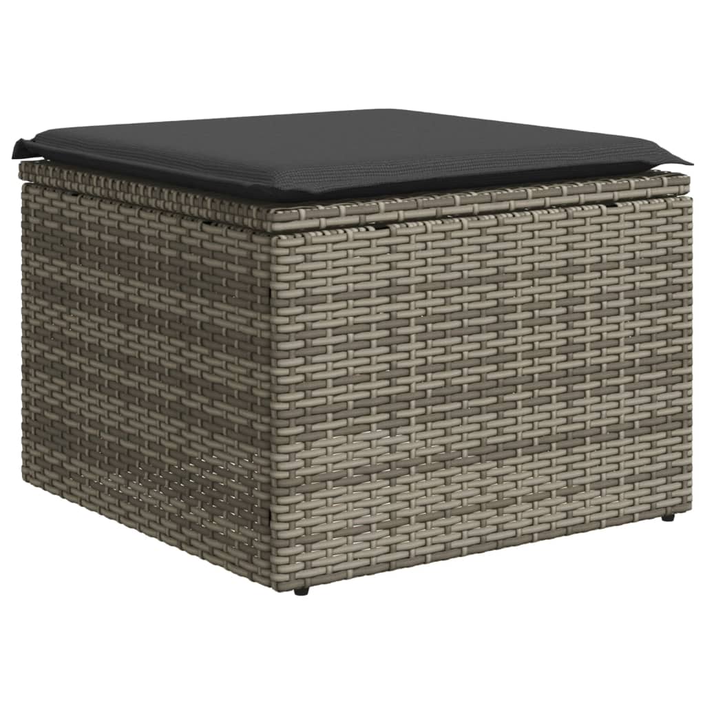 Set Divani Da Giardino 13 Pz Con Cuscini Grigio In Polyrattan - Image 6