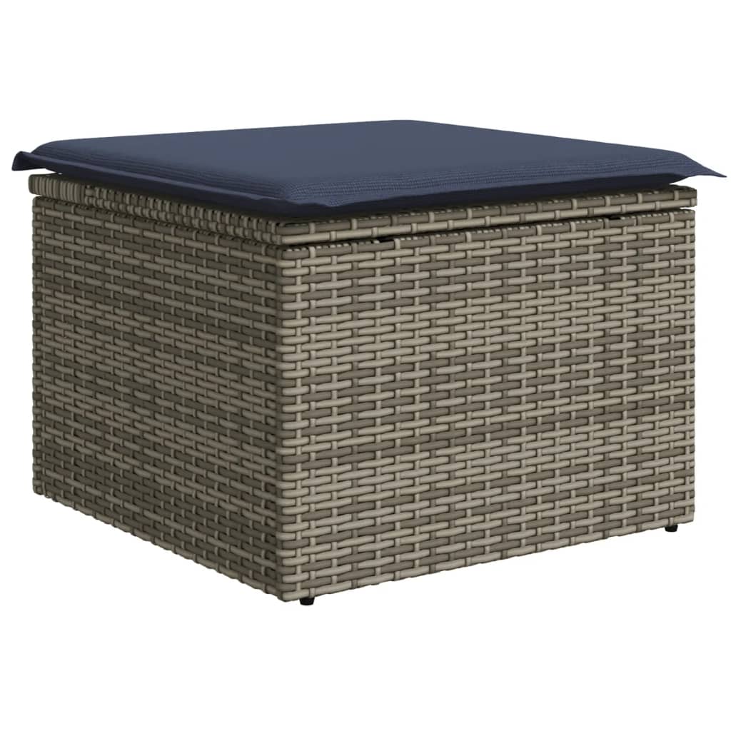 Set Divani Da Giardino 11 Pz Con Cuscini In Polyrattan Grigio - Image 6