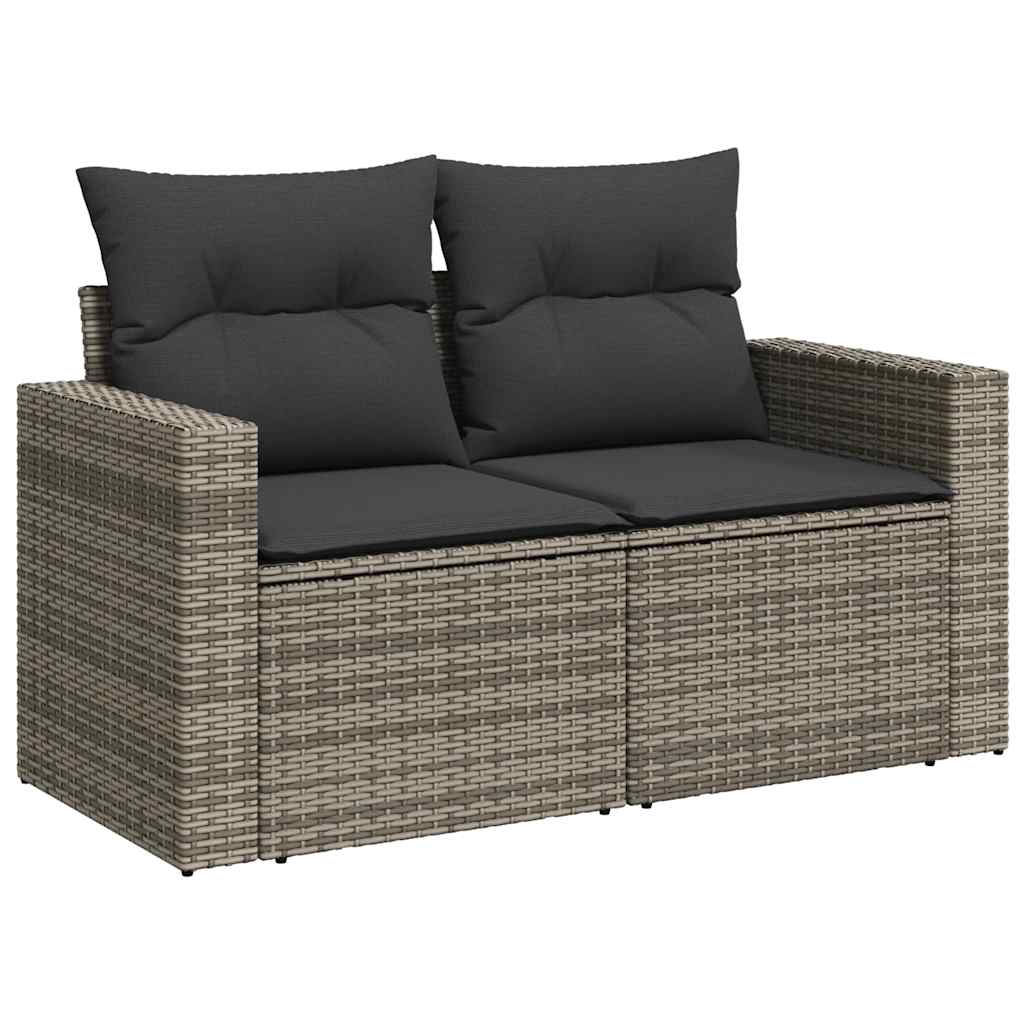 Set Divani Da Giardino 11 Pz Con Cuscini In Polyrattan Grigio - Image 3