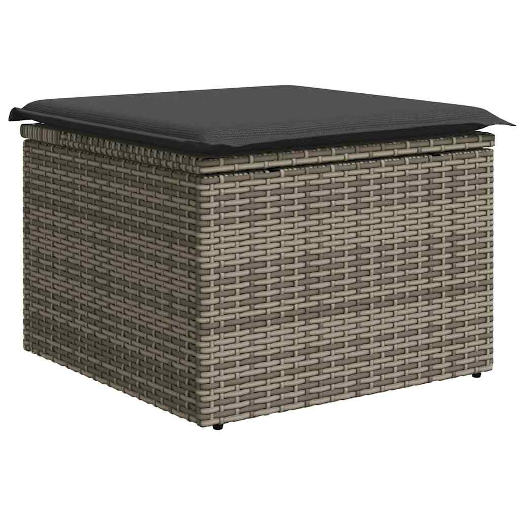 Set Divani Da Giardino 11 Pz Con Cuscini In Polyrattan Grigio - Image 4