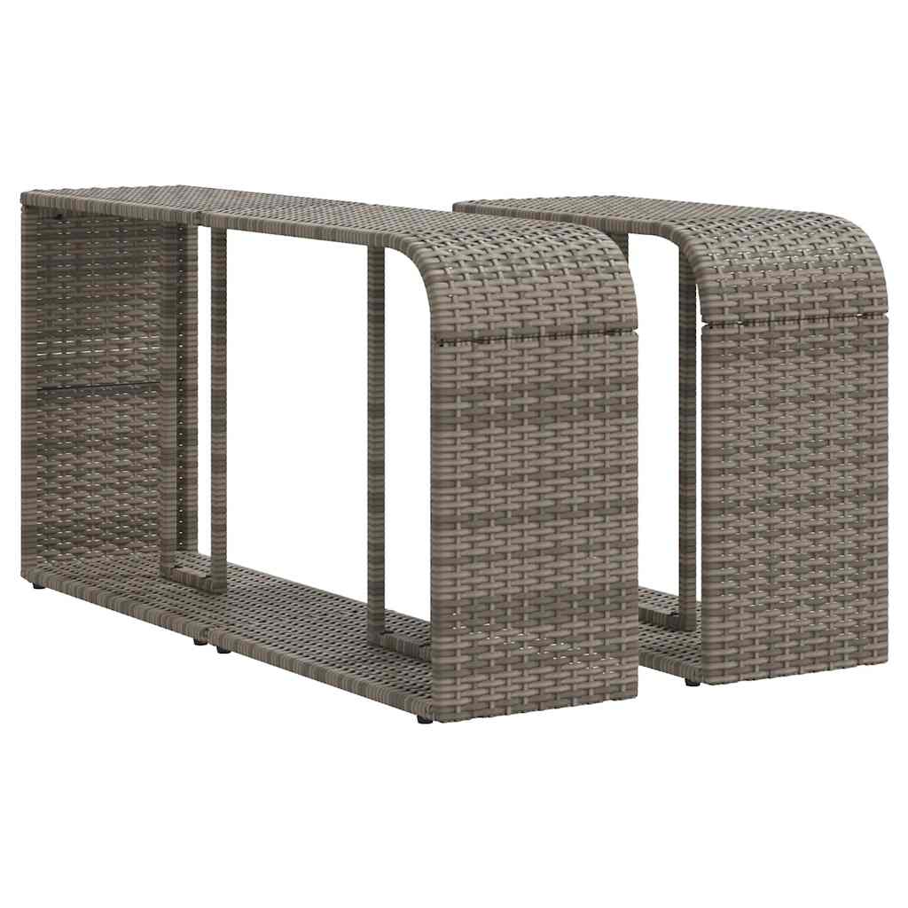 Set Divani Da Giardino 11 Pz Con Cuscini In Polyrattan Grigio - Image 6