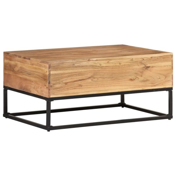 Tavolino Da Salotto 90x60x40 Cm In Legno Massello Di Acacia - Image 4