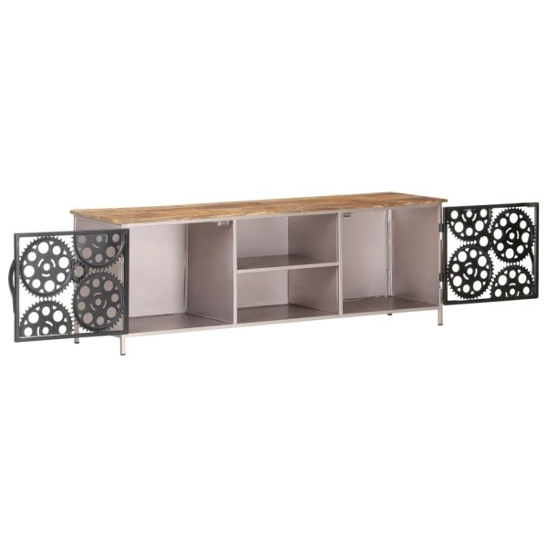 Mobile Porta Tv 120x30x40 Cm In Legno Di Mango Grezzo - Image 3
