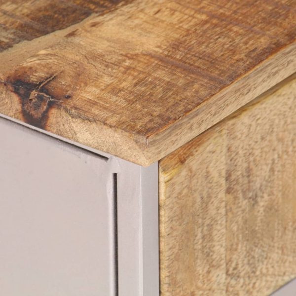 Comodino 40x30x50 Cm In Legno Di Mango Grezzo - Image 5