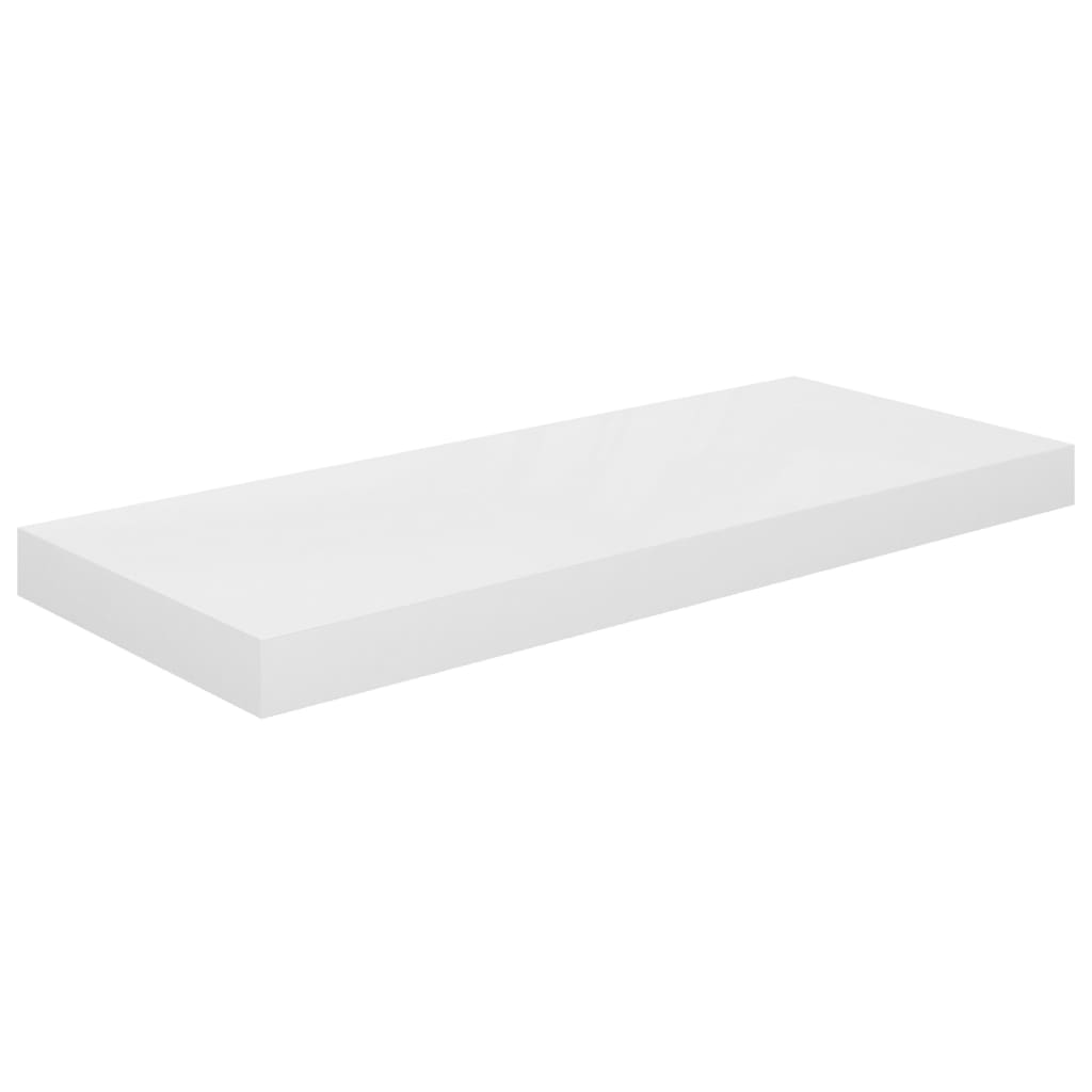 Scaffali A Parete 2 Pz Bianco Lucido 60x23,5x3,8 Cm In Mdf - Image 4