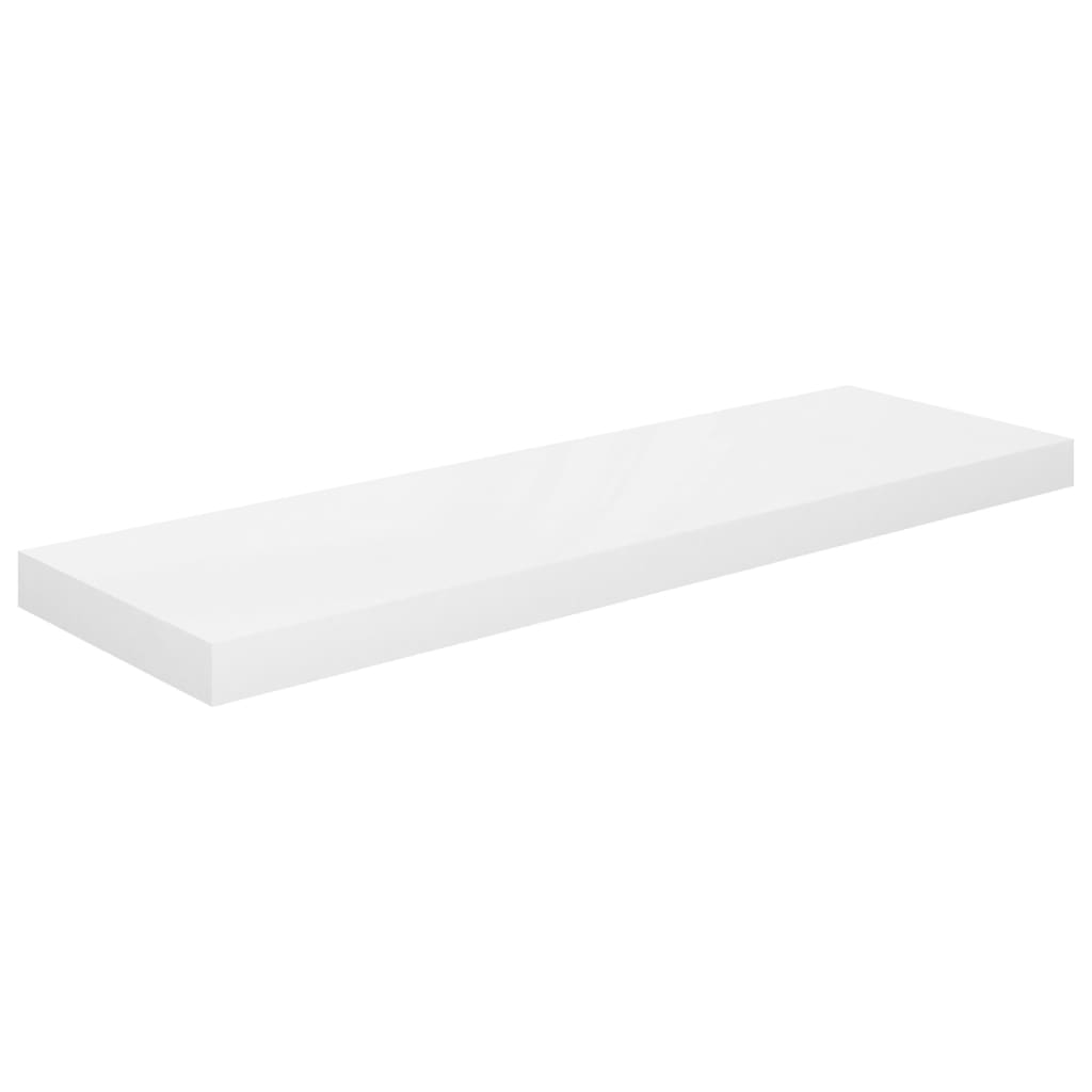 Scaffali A Parete 2 Pz Bianco Lucido 80x23,5x3,8 Cm In Mdf - Image 3