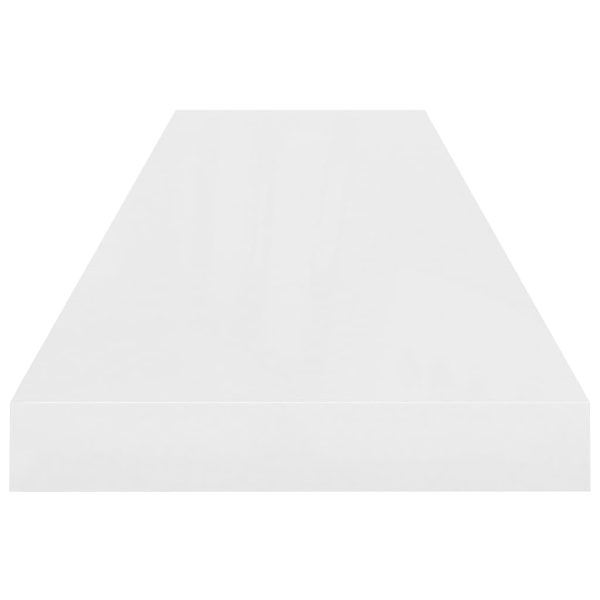 Scaffali A Parete 2 Pz Bianco Lucido 90x23,5x3,8 Cm In Mdf - Image 5