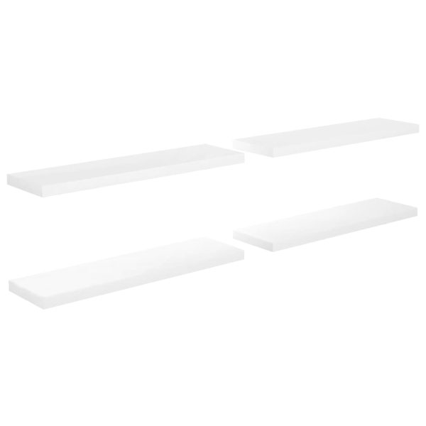 Scaffali A Parete 4 Pz Bianco Lucido 23x23,5x3,8 Cm In Mdf - Image 2