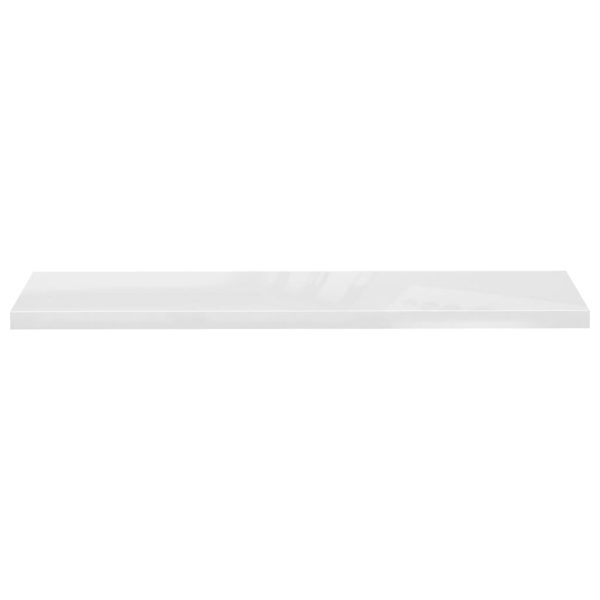 Scaffali A Parete 2 Pz Bianco Lucido 120x23,5x3,8 Cm In Mdf - Image 4