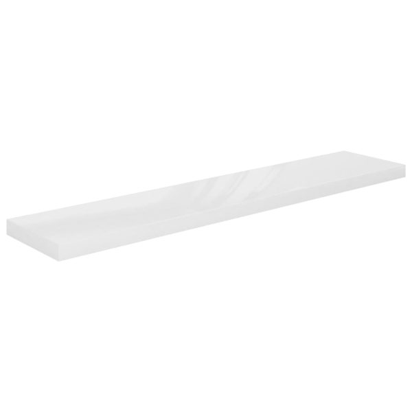 Scaffali A Parete 4 Pz Bianco Lucido 120x23,5x3,8 Cm In Mdf - Image 4