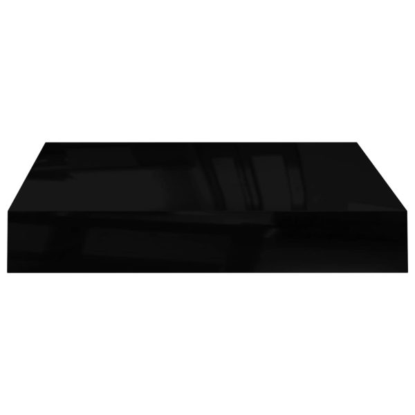 Scaffali A Parete 4 Pz Nero Lucido 23x23,5x3,8 Cm In Mdf - Image 5