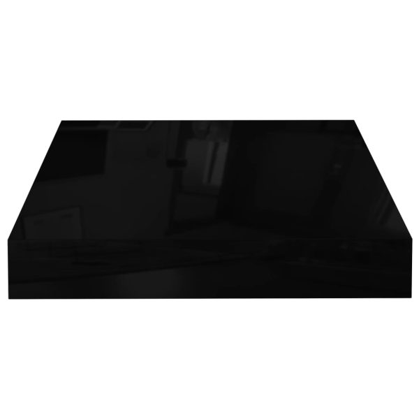 Scaffali A Parete 4 Pz Nero Lucido 23x23,5x3,8 Cm In Mdf - Image 6