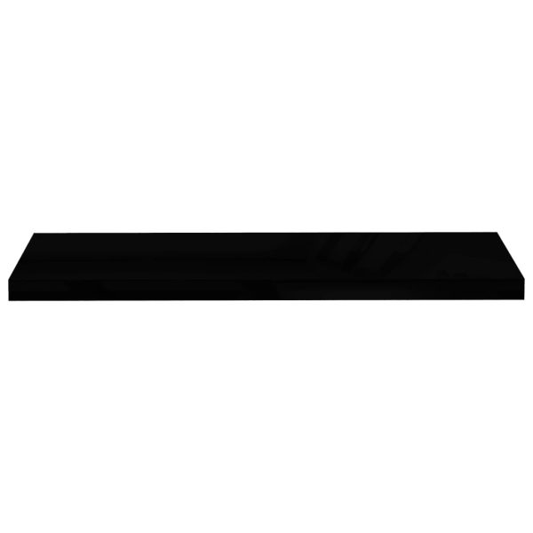 Scaffali A Parete 4 Pz Nero Lucido 90x23,5x3,8 Cm In Mdf - Image 5