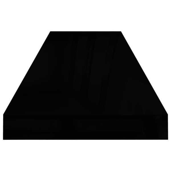 Scaffali A Parete 4 Pz Nero Lucido 90x23,5x3,8 Cm In Mdf - Image 6