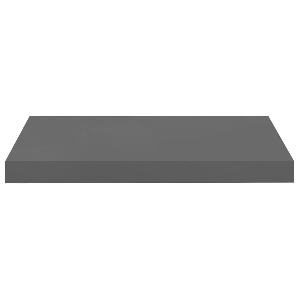 Scaffali A Parete 2 Pz Grigio Lucido 50x23x3,8 Cm In Mdf - Image 5