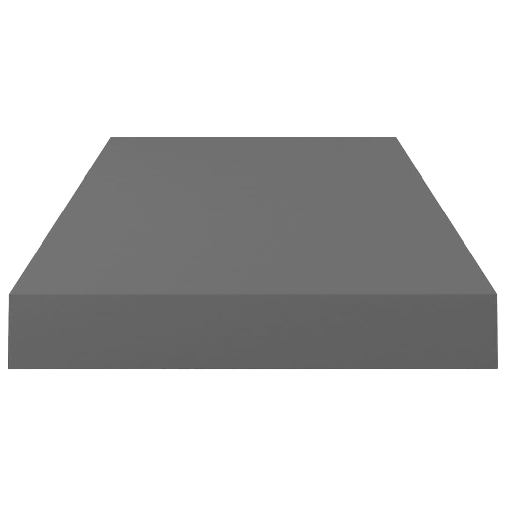 Scaffali A Parete 2 Pz Grigio Lucido 50x23x3,8 Cm In Mdf - Image 6