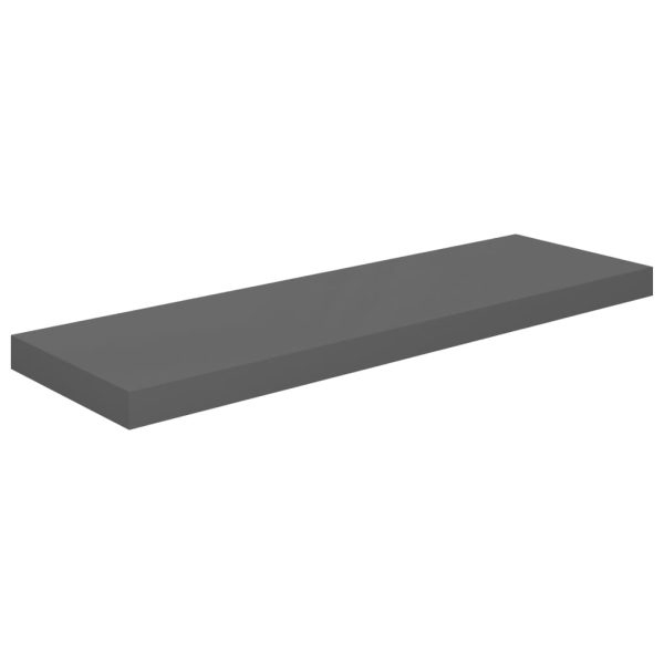 Scaffali A Parete 4 Pz Grigio Lucido 80x23,5x3,8 Cm In Mdf - Image 4