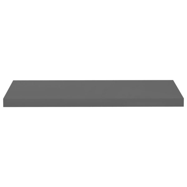 Scaffali A Parete 4 Pz Grigio Lucido 80x23,5x3,8 Cm In Mdf - Image 5