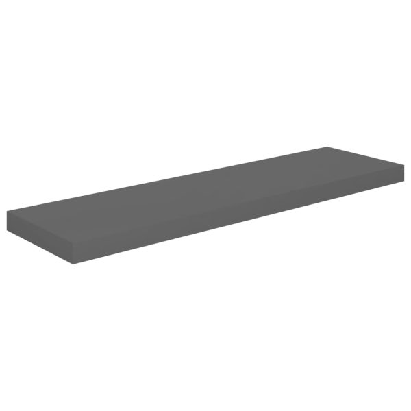 Scaffali A Parete 4 Pz Grigio Lucido 90x23,5x3,8 Cm In Mdf - Image 4