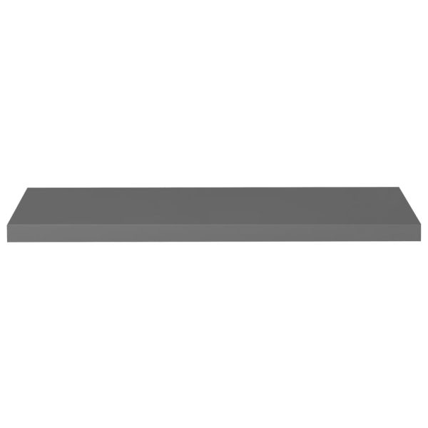 Scaffali A Parete 4 Pz Grigio Lucido 90x23,5x3,8 Cm In Mdf - Image 5