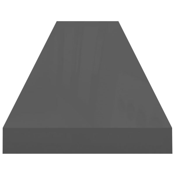 Scaffale A Parete Grigio Lucido 120x23,5x3,8 Cm In Mdf - Image 5