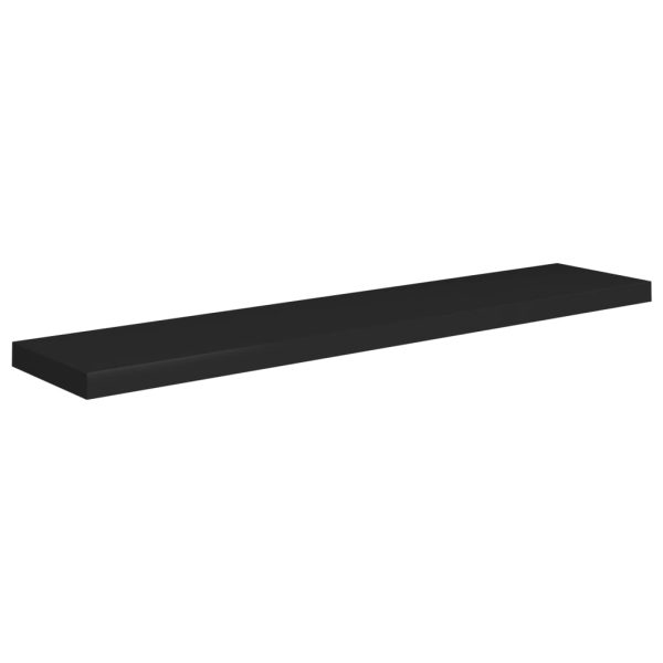 Scaffali A Parete 2 Pz Neri 120x23,5x3,8 Cm In Mdf - Image 3