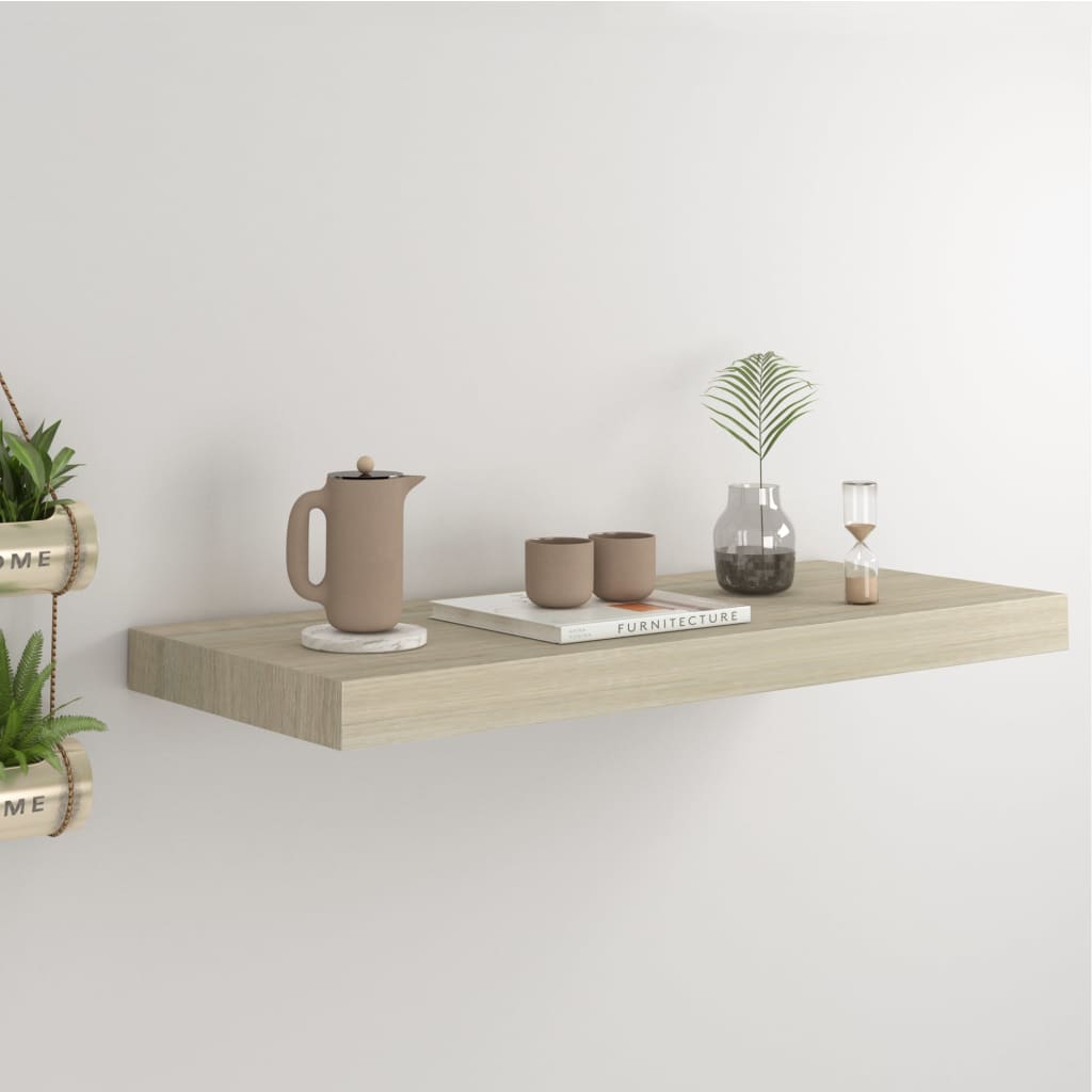Scaffale A Parete Rovere 60x23,5x3,8 Cm In Mdf
