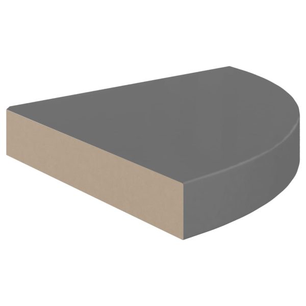 Scaffali Angolari A Parete 2 Pz Grigio Lucido 25x25x3,8 Cm Mdf - Image 4