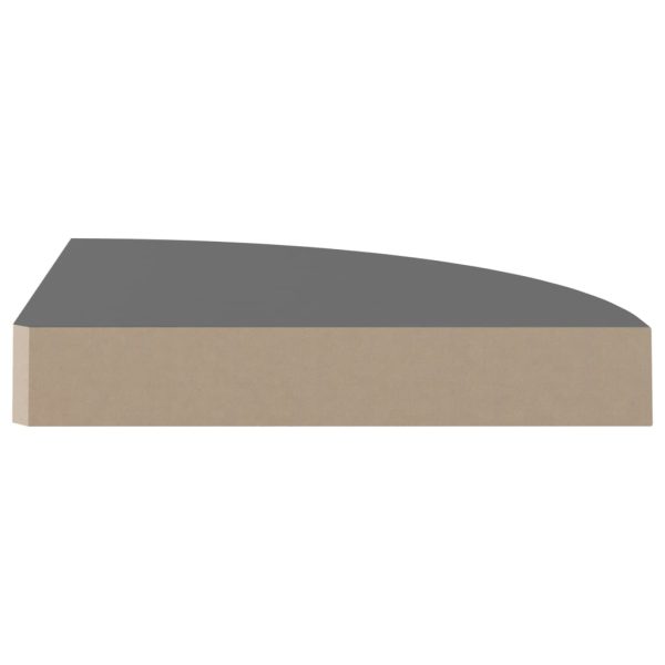 Scaffali Angolari A Parete 2 Pz Grigio Lucido 25x25x3,8 Cm Mdf - Image 5