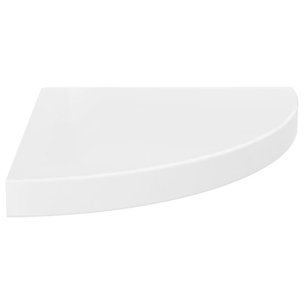 323909 Floating Corner Shelves 4 Pcs High Gloss White 35x35x3,8 Cm Mdf - Image 3