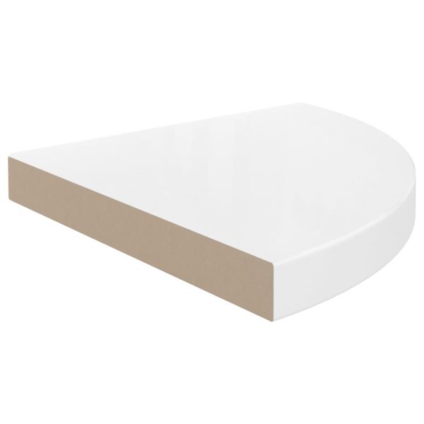 323909 Floating Corner Shelves 4 Pcs High Gloss White 35x35x3,8 Cm Mdf - Image 4