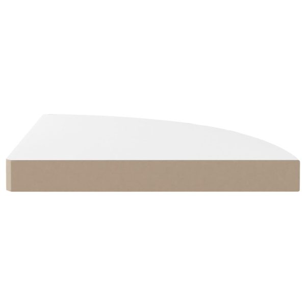 323909 Floating Corner Shelves 4 Pcs High Gloss White 35x35x3,8 Cm Mdf - Image 5
