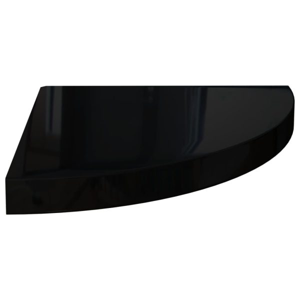 Scaffali Angolari A Parete 2 Pz Nero Lucido 35x35x3,8 Cm Mdf - Image 3