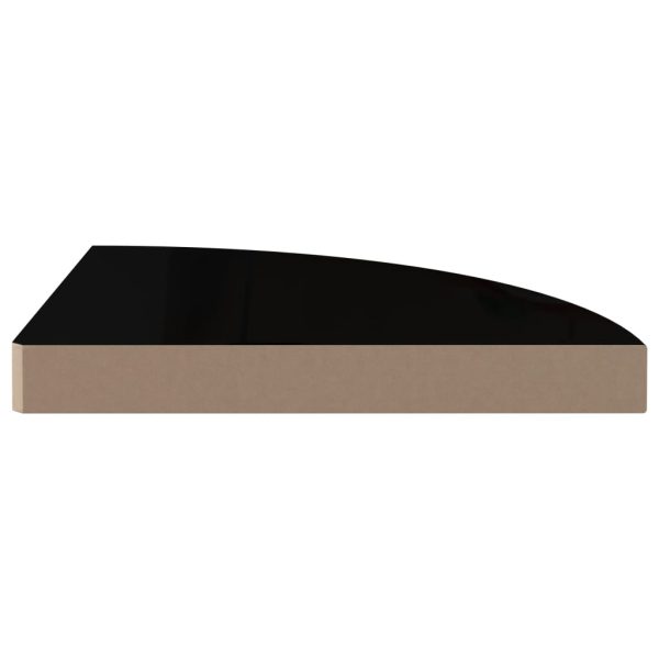Scaffali Angolari A Parete 2 Pz Nero Lucido 35x35x3,8 Cm Mdf - Image 5