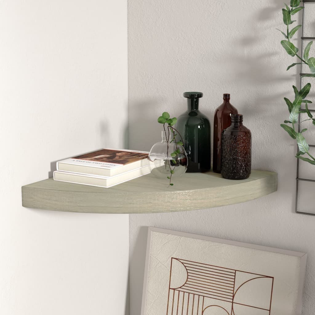 Scaffale Angolare A Parete Rovere 35x35x3,8 Cm In Mdf