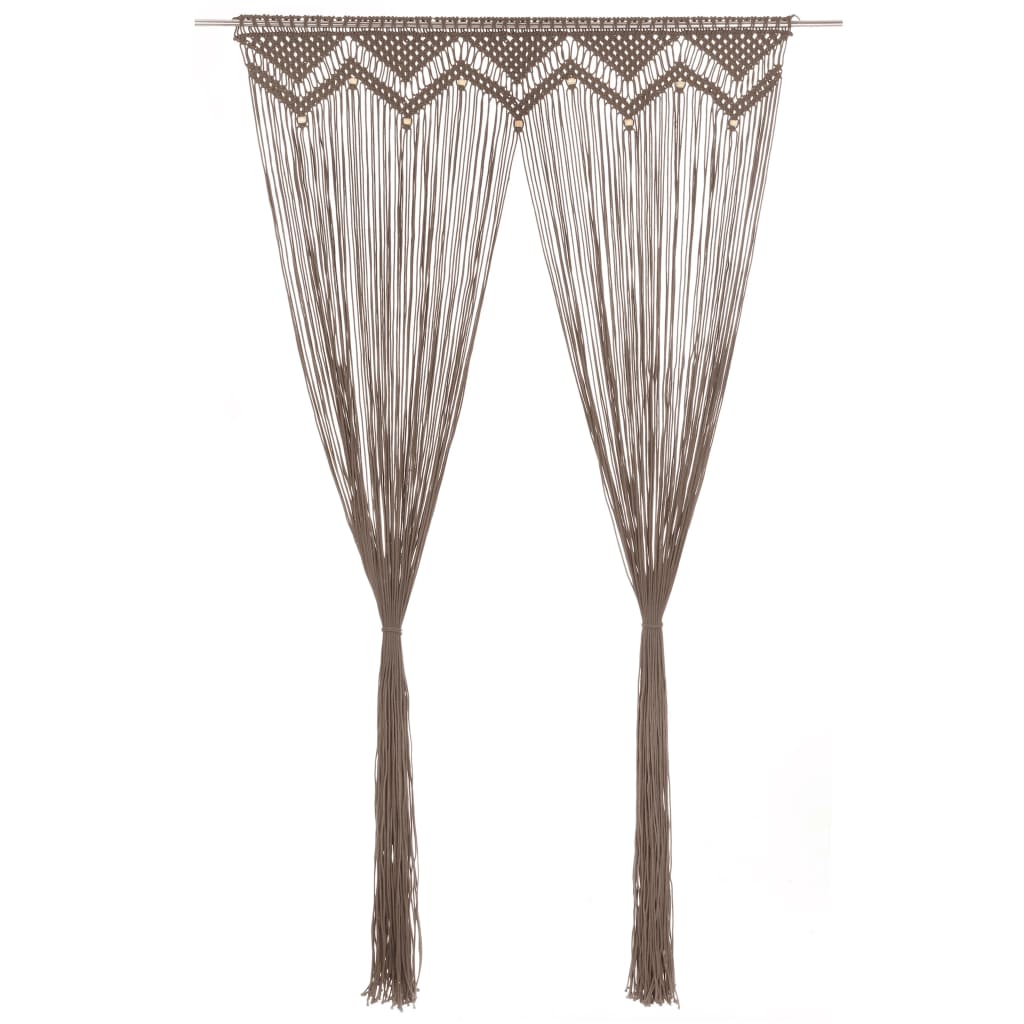Tenda Macramè Grigio Talpa 140x240 Cm In Cotone