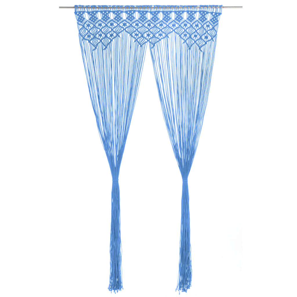 Tenda Macramè Blu 140x240 Cm In Cotone