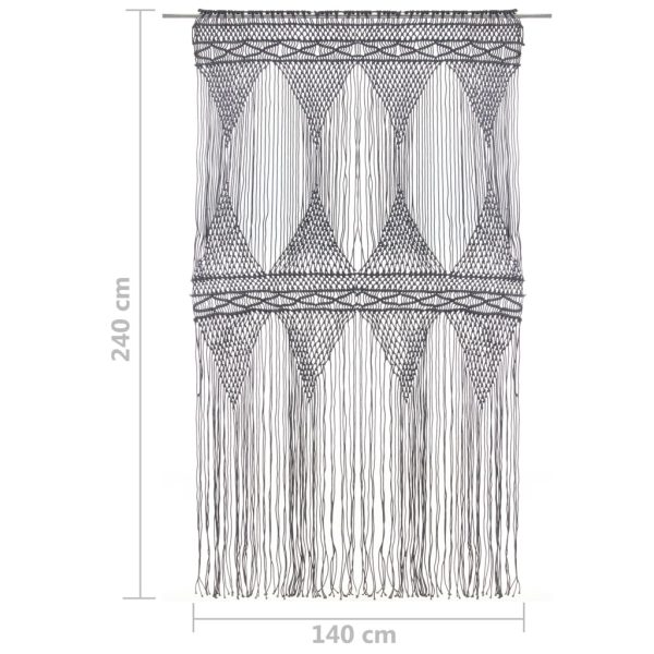 Tenda Macramè Antracite 140x240 Cm In Cotone - Image 5