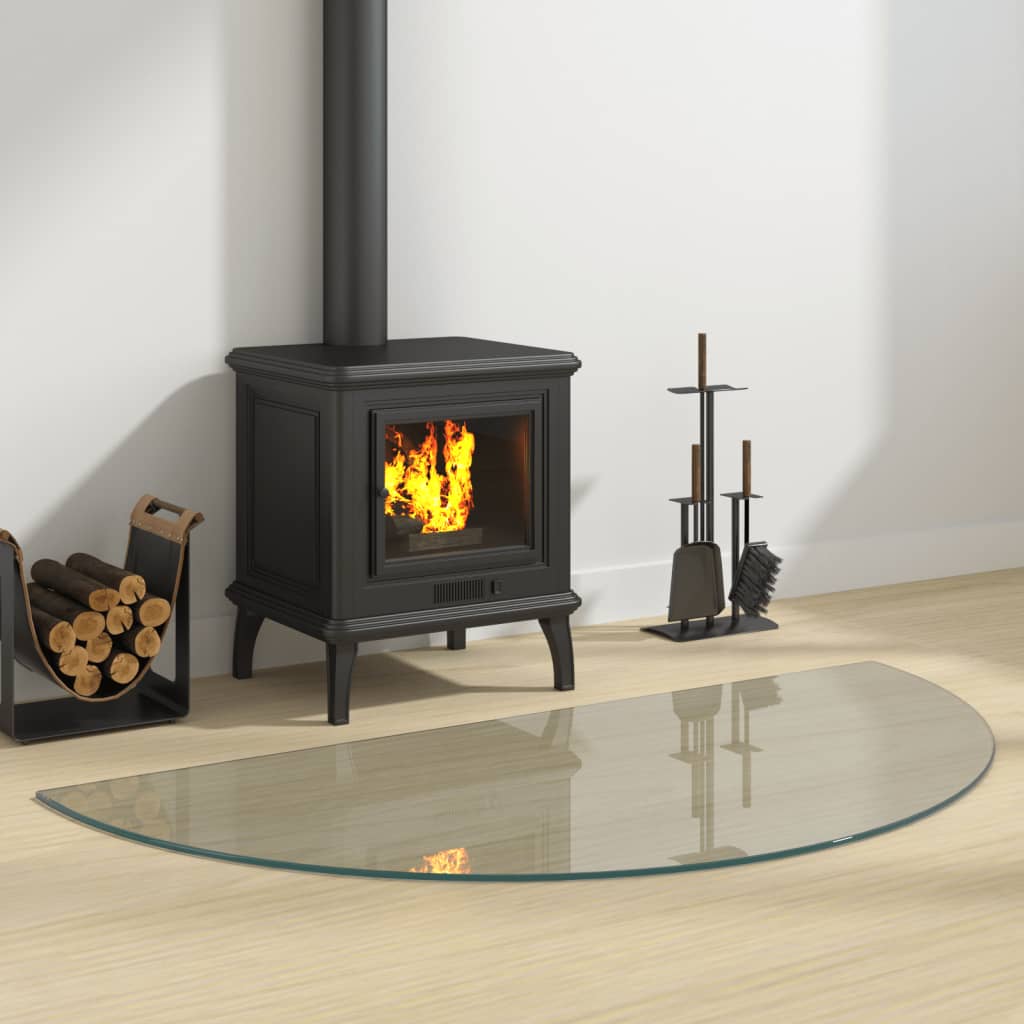 Lastra In Vetro Per Caminetto Semicircolare 1200x600 mm