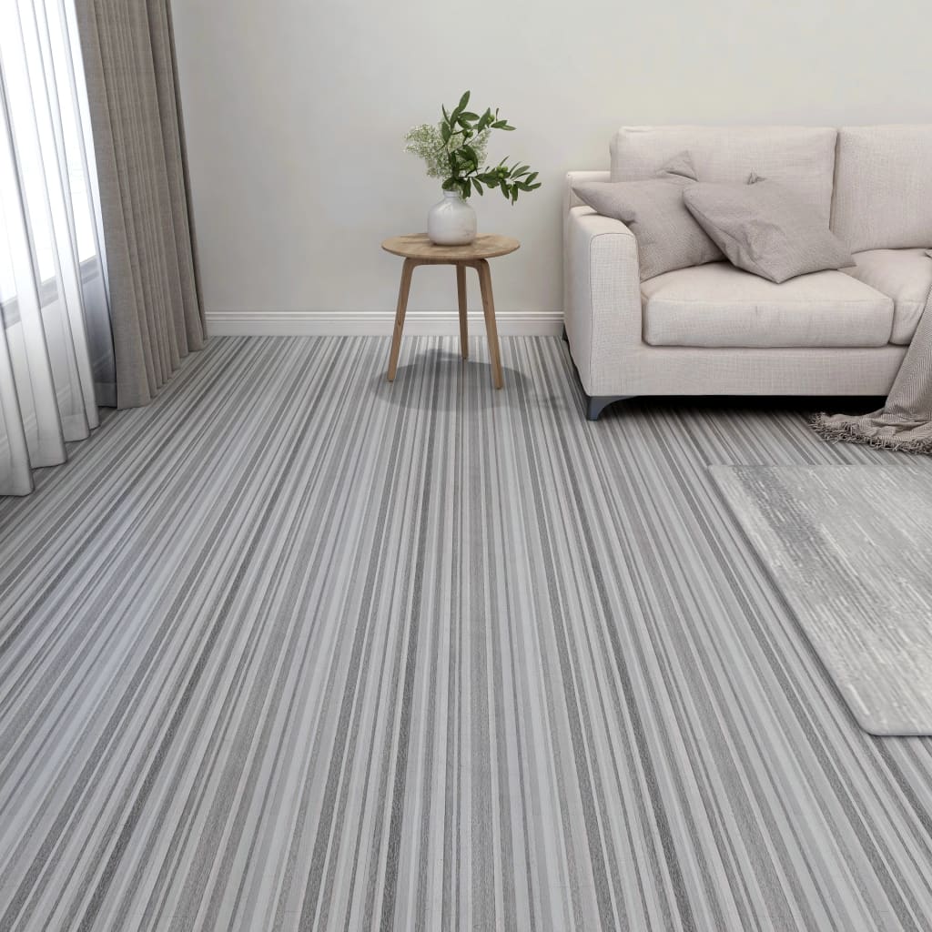 Listoni Pavimenti Autoadesivi 55 Pz In Pvc 5,11m² Grigio Chiaro